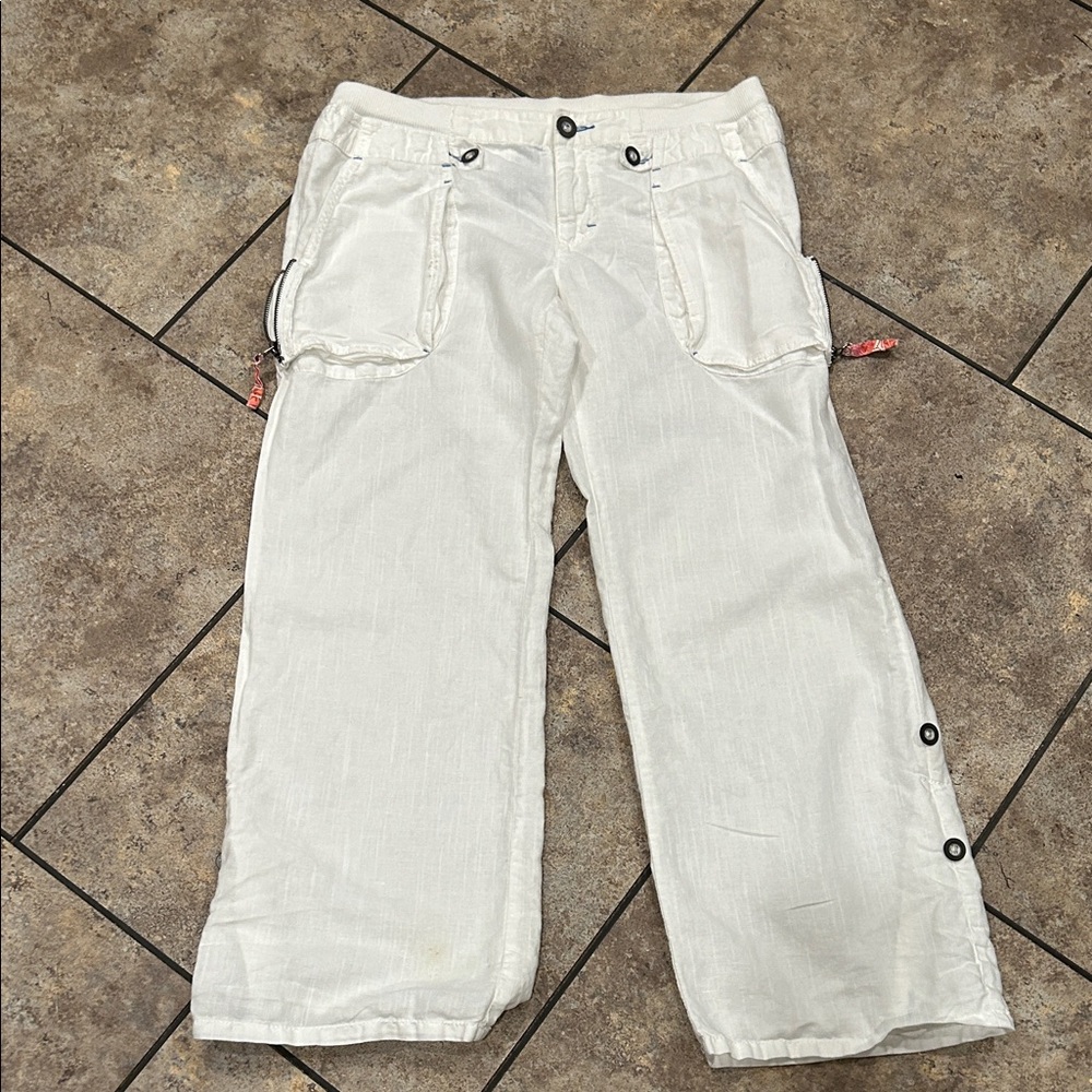 Free People White Casual Cargo  Pants